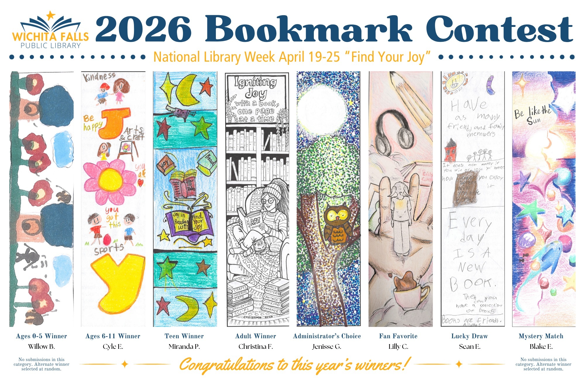 2026 Bookmark Contest Winners